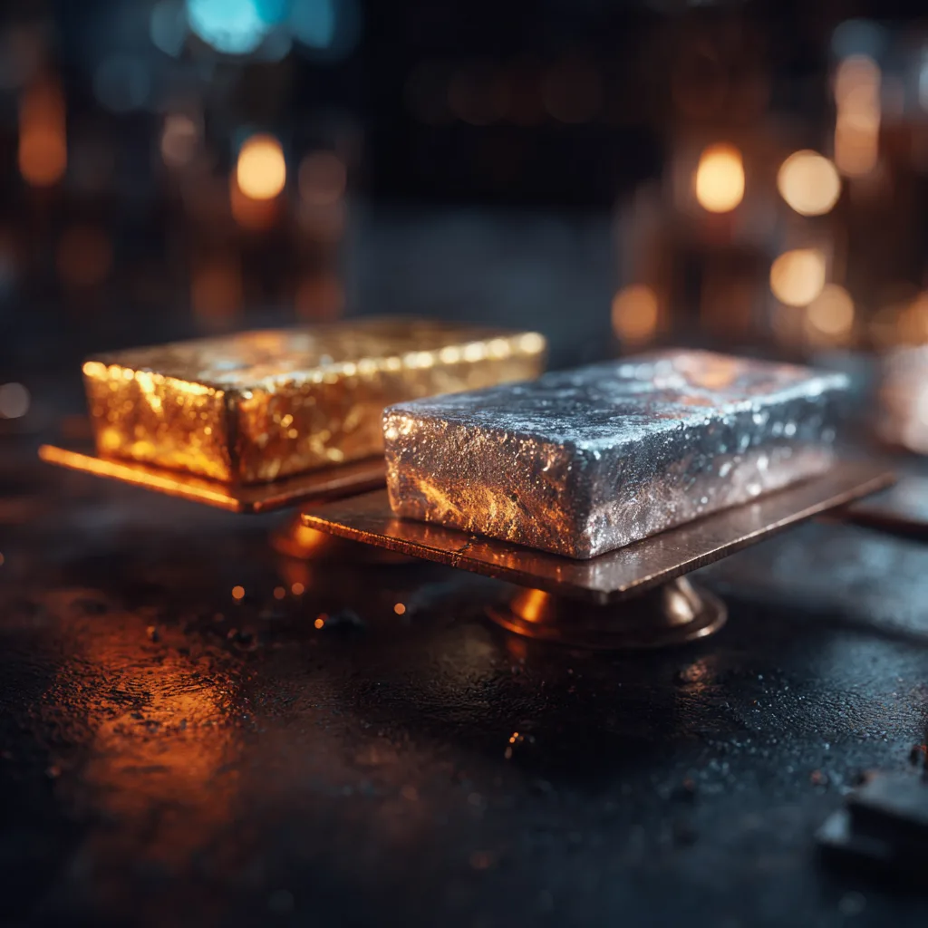 Gold und Silber Barren im Vergleich